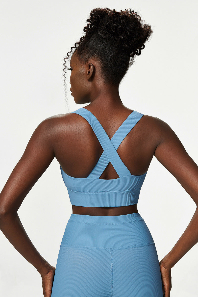 Ribbed Cross Back Bra