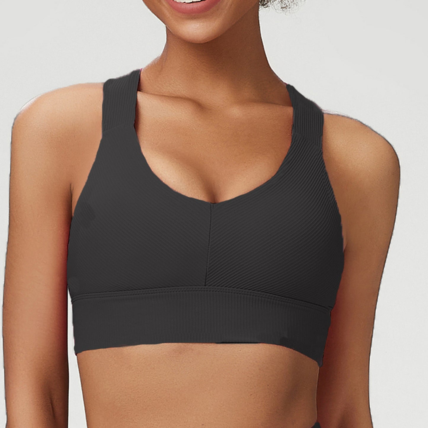 Ribbed Cross Back Bra
